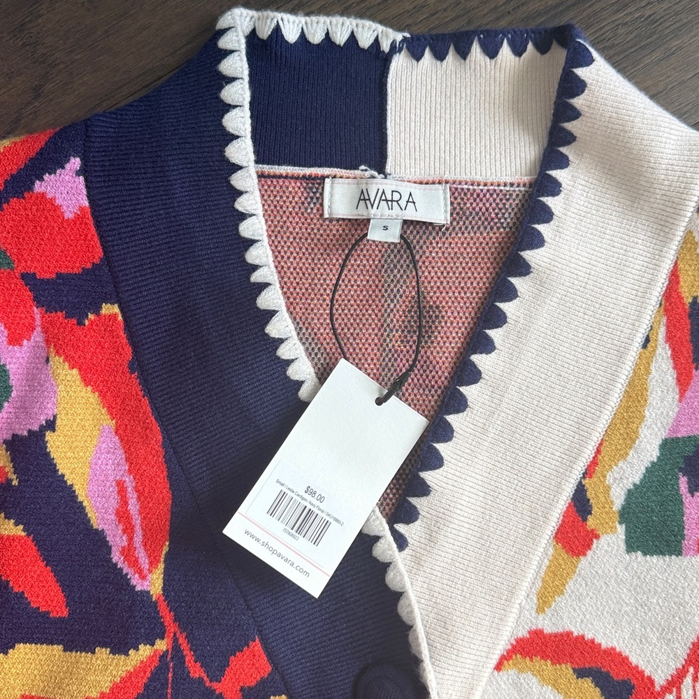 Avara Colorful Cardigan Sweater - Sz Small - NWT - Picture 3 of 4